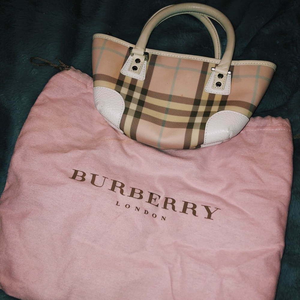 Pink & White Burberry Clutch